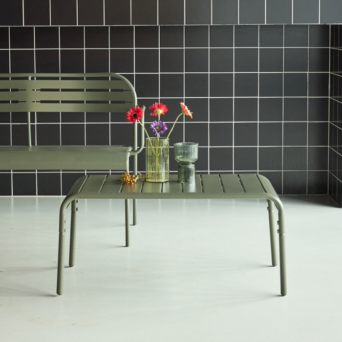 Table basse de jardin rectangulaire acier  AMÉLIA