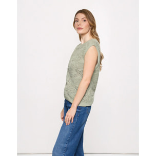 Camiseta de Punto Calado Verde - Grapi