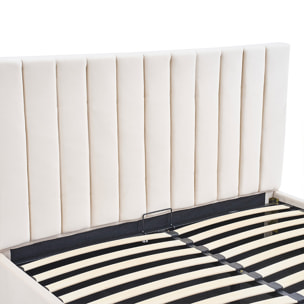 Lit coffre Giulia velours beige