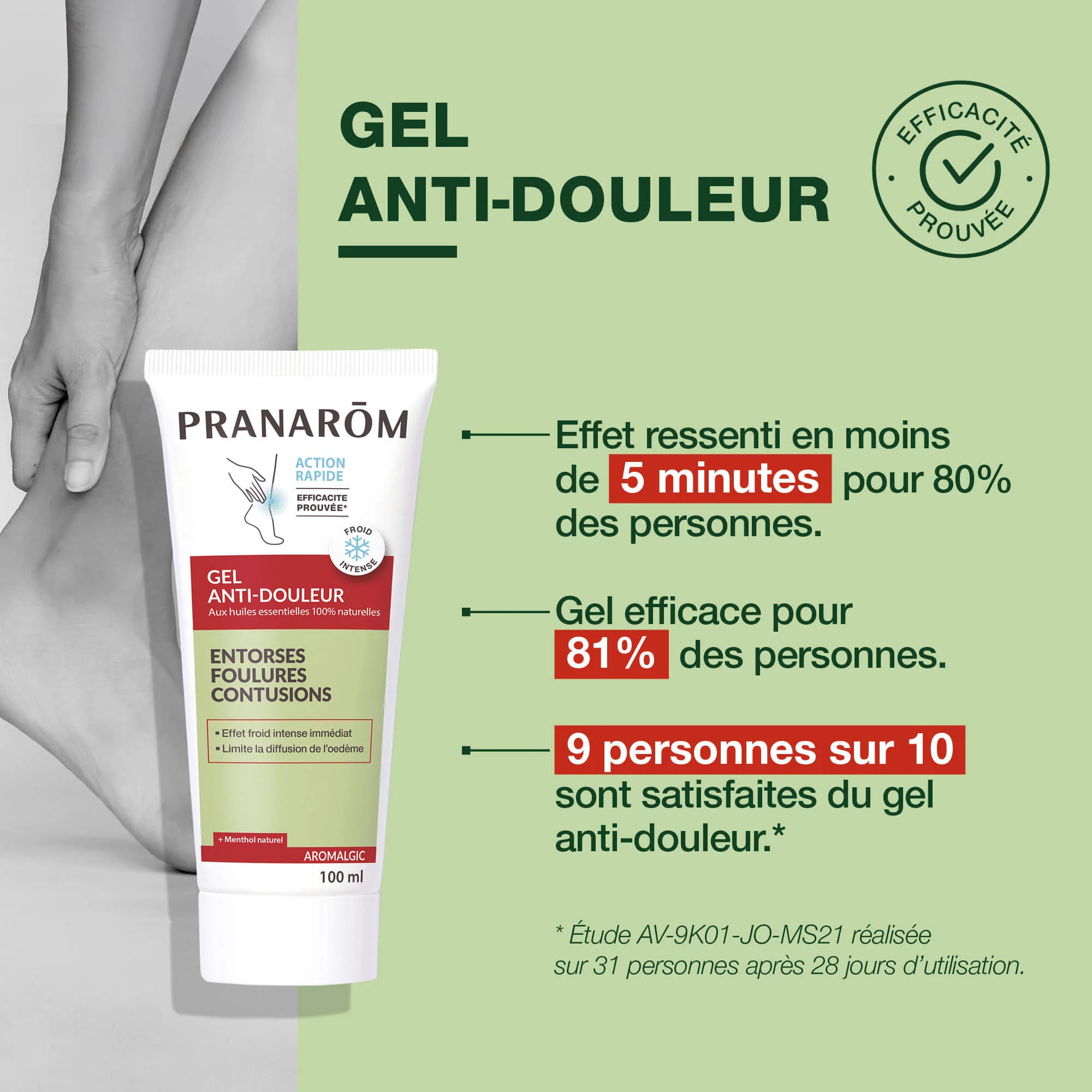 Pranarom - Gel anti-douleur - dispositif médical - 100 ml