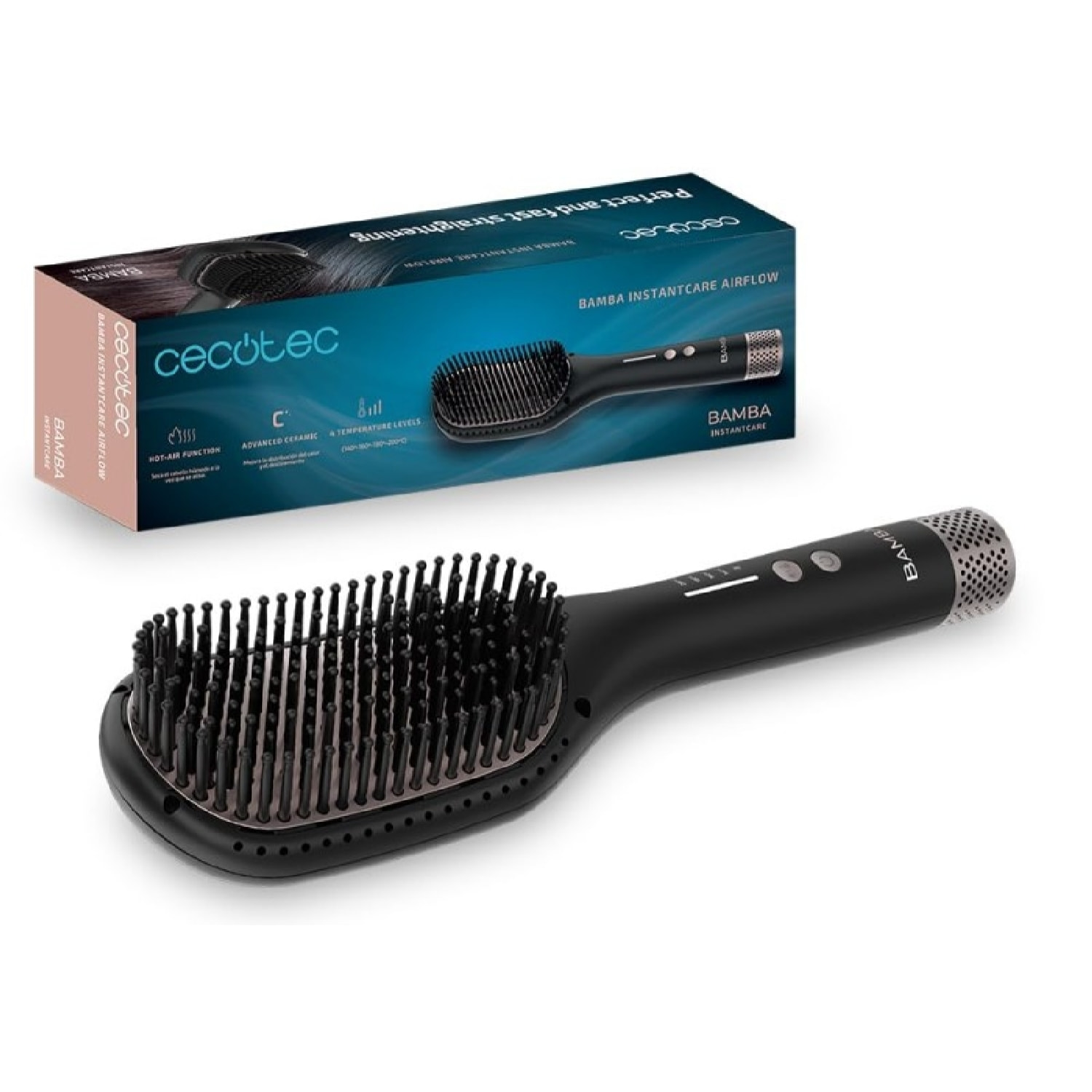 Cecotec Brosse Soufflante Bamba InstantCare AirFlow, Revêtement en Céramique, Co