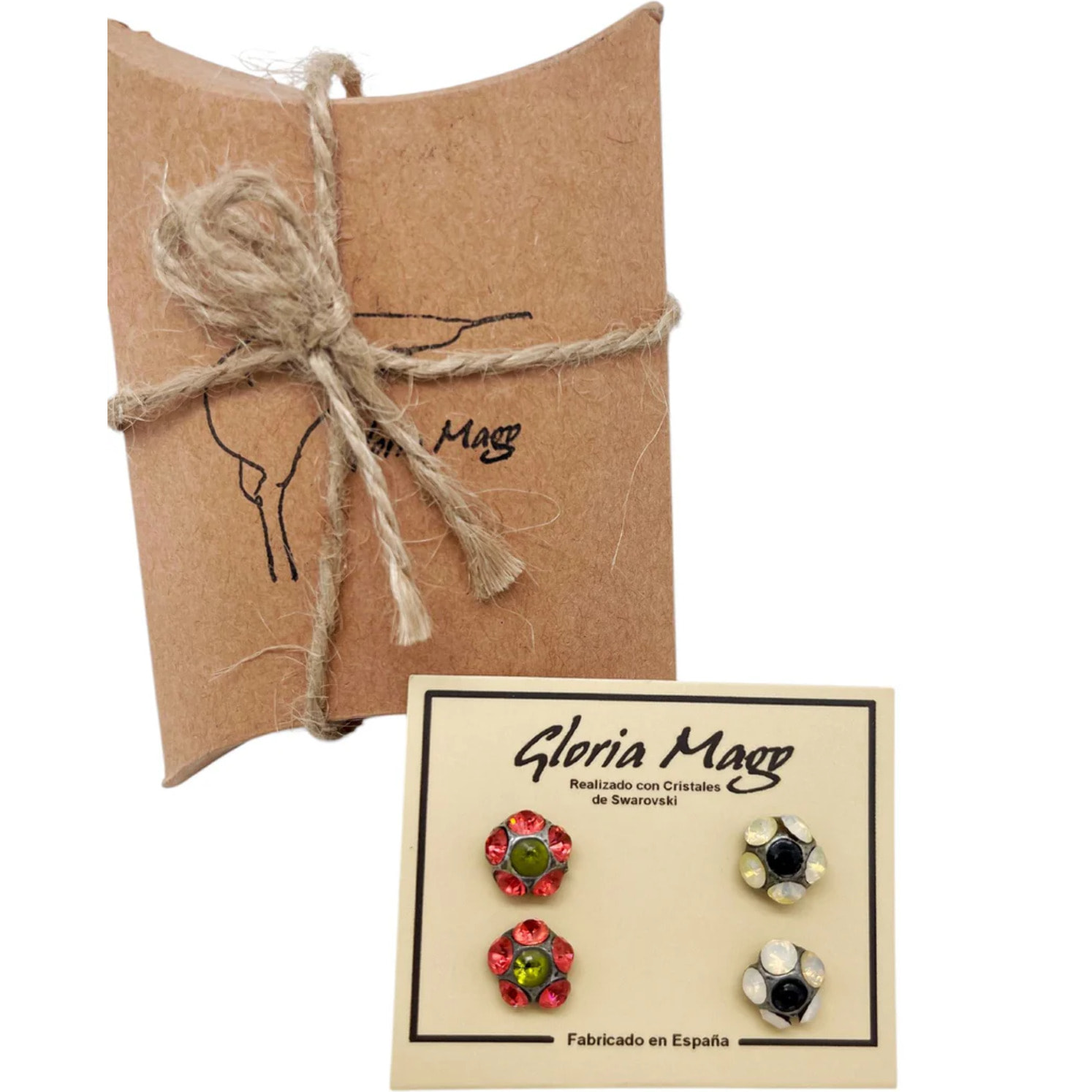 Pack pendientes plata 10µ y cristal Sw surtido Hyanc