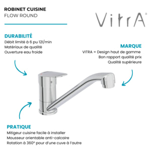 Robinet de cuisine BlueStep Flow Round chromé