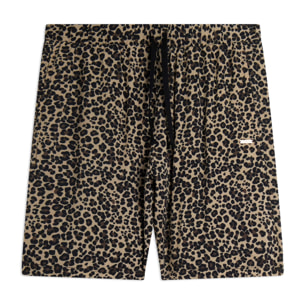 Pantaloni corti da donna wide leg in viscosa leopardata