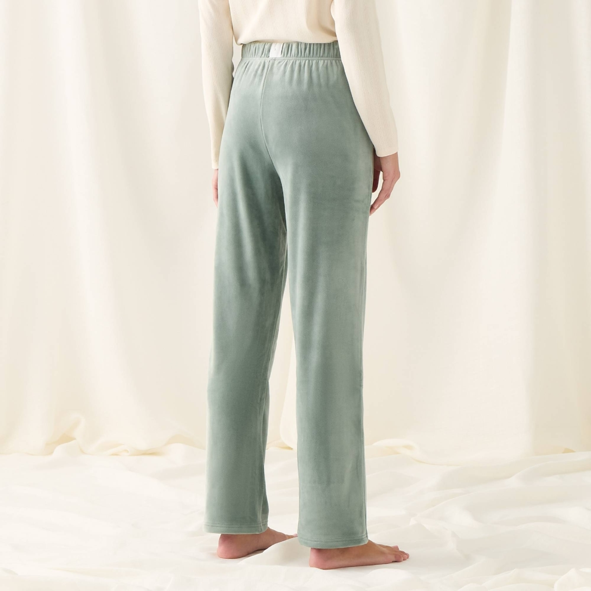 Pantalón terciopelo polar Esvelu color verde claro Poliéster