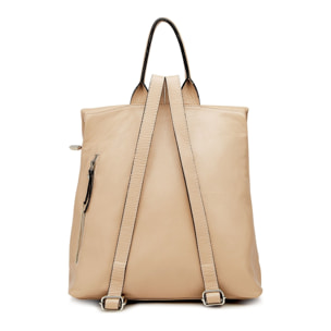 Borse Donna colore Beige-in pelle Made in Italy 38x33x14cm