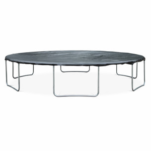 Trampoline 490cm gris avec filet de protection. échelle. bâche. filet pour chaussures. kit d'ancrage - Jupiter XXL - Trampoline de jardin 490 cm 4m|Qualité PRO.|Normes EU.