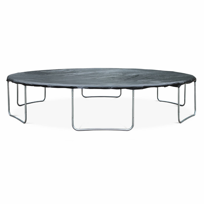 Trampoline 490cm gris avec filet de protection. échelle. bâche. filet pour chaussures. kit d'ancrage - Jupiter XXL - Trampoline de jardin 490 cm 4m|Qualité PRO.|Normes EU.