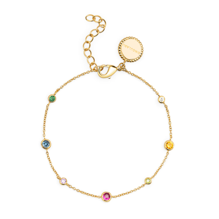 Pulsera Orbit Multicolor Baño Oro
