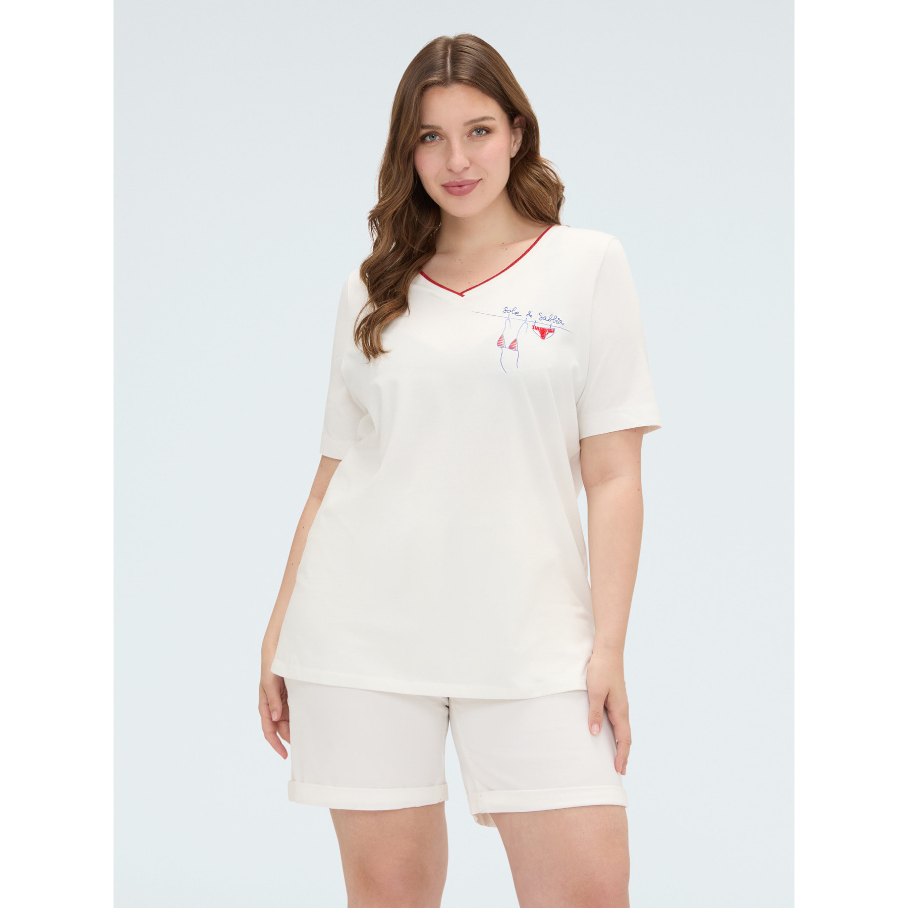 Fiorella Rubino - T-shirt in cotone con stampa e lettering - Bianco
