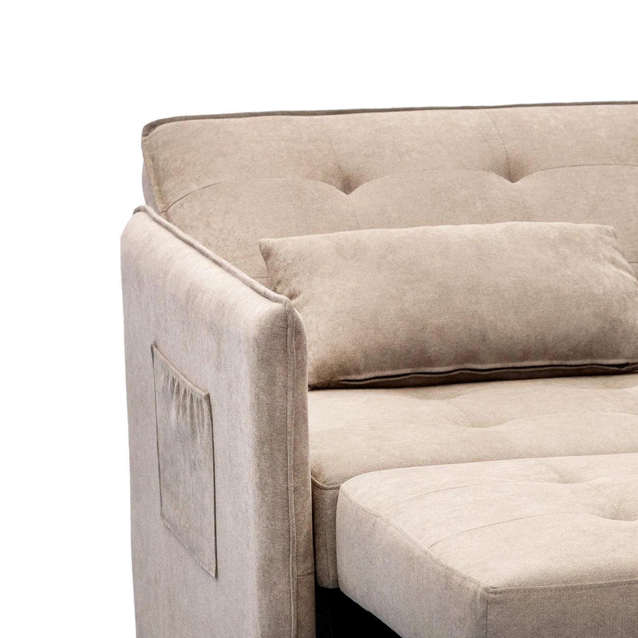 Sofá cama de 2 plazas en beige 135 cm Nasya Beige