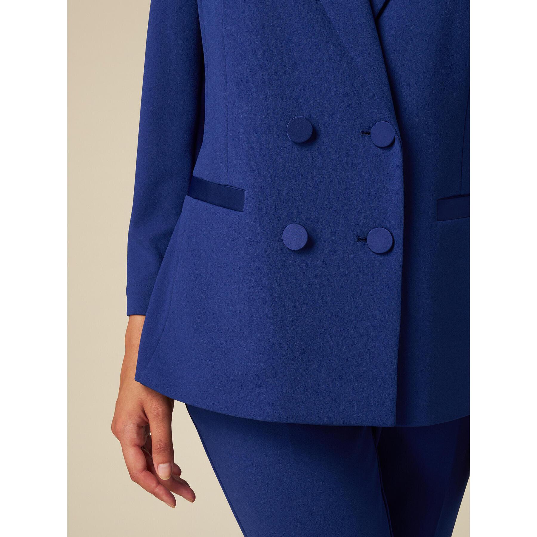 Oltre - Blazer con detalles de raso - Azul