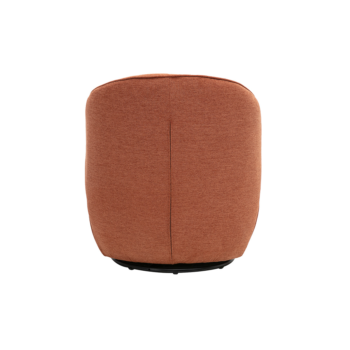 Fauteuil design pivotant en tissu effet velours texturé terre brûlée AMBER