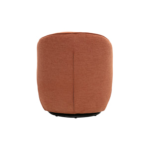 Fauteuil design pivotant en tissu effet velours texturé terre brûlée AMBER