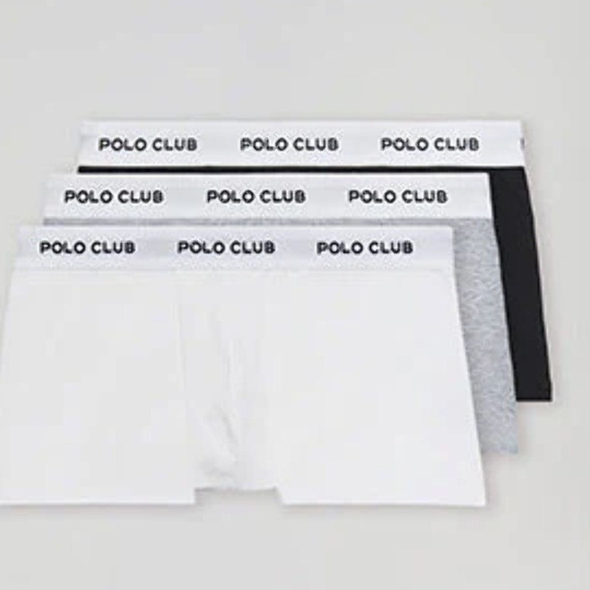 Pack de tres boxers negro,gris y blanco con logotipo Polo Club