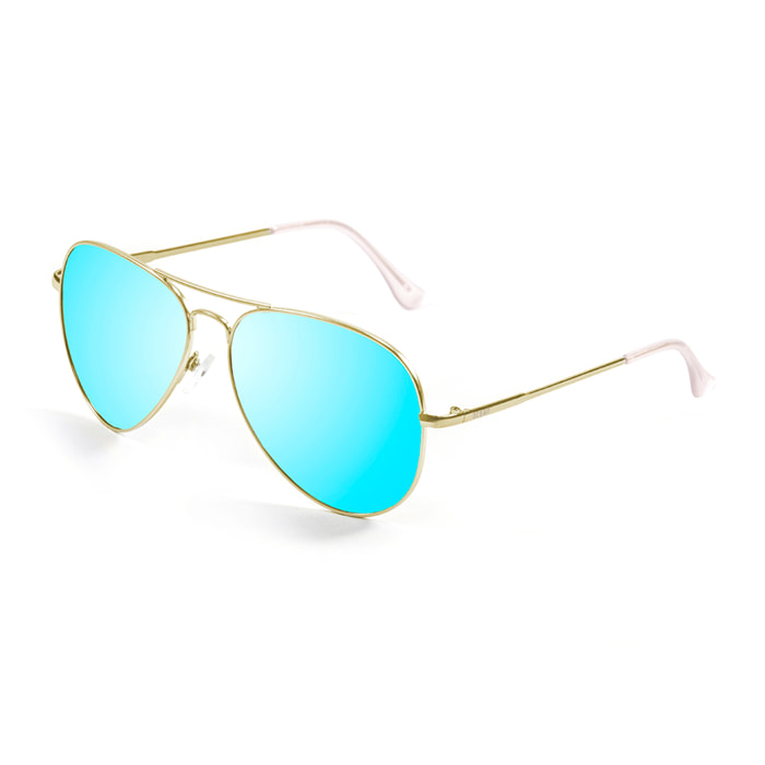 Gafas de sol LENOIR AVIATOR FLAT - De metal dorado / Plana azul espacial