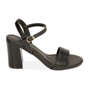 Sandalias negras, tacón de 8 cm