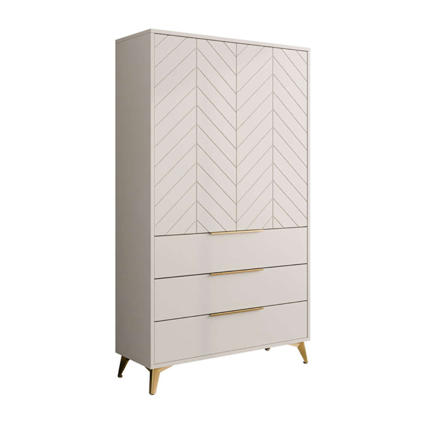 Boccioni - buffet haut - beige - 3 tiroirs et 2 portes - 104x180 cm - Beige