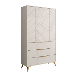 Boccioni - buffet haut - beige - 3 tiroirs et 2 portes - 104x180 cm - Beige