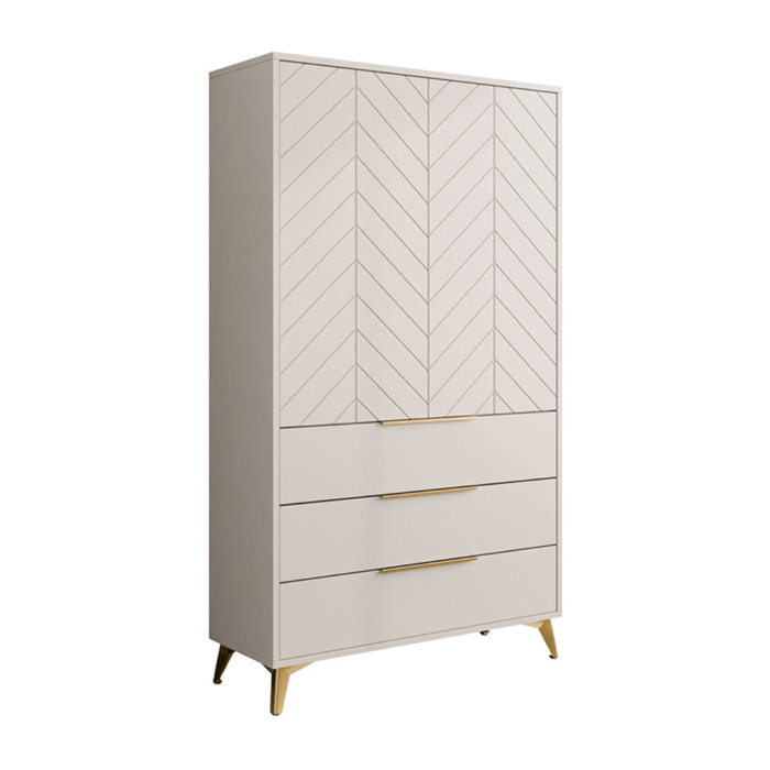 Boccioni - buffet haut - beige - 3 tiroirs et 2 portes - 104x180 cm - Beige