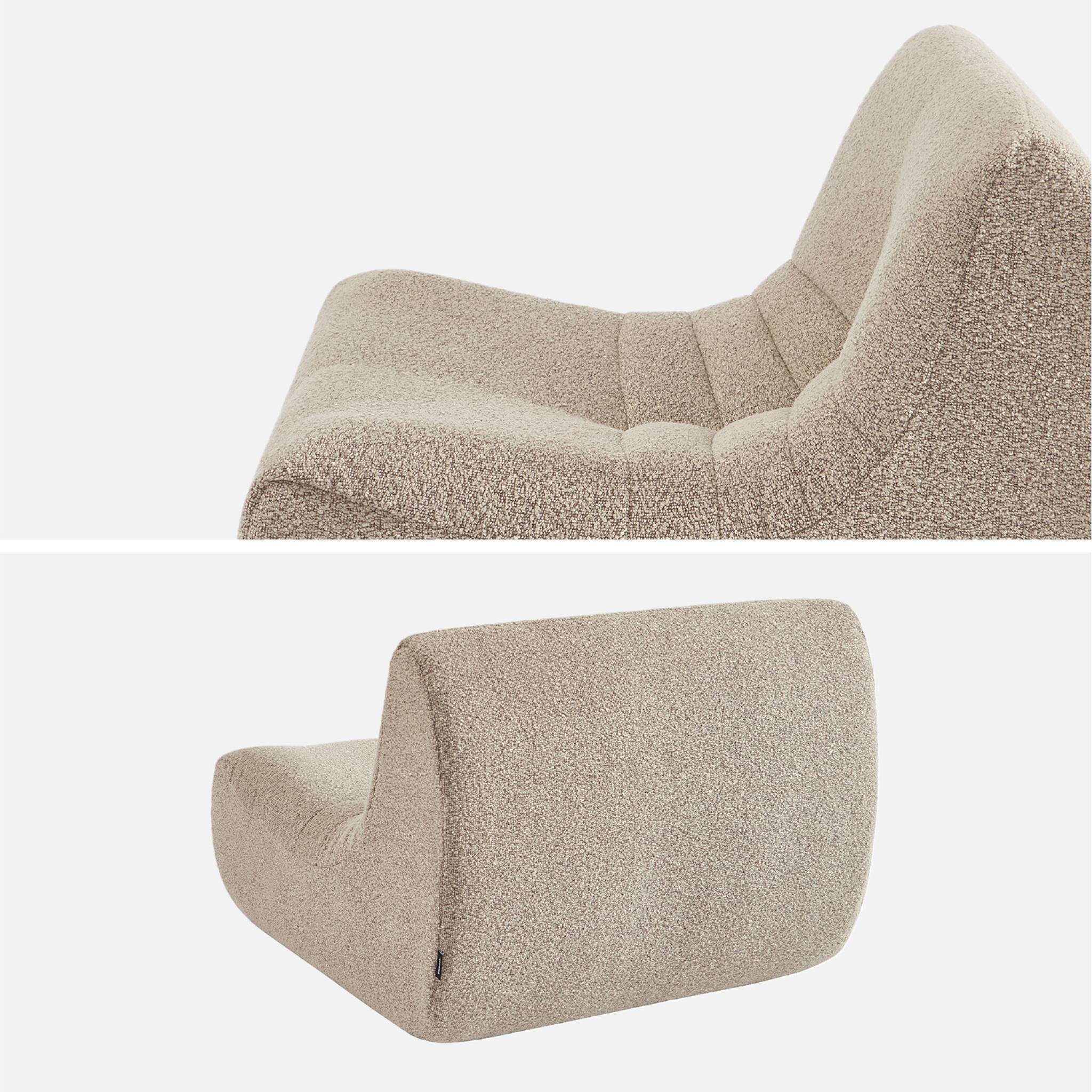 Fauteuil chauffeuse enfant bouclette texturée 1 place beige - Sokol Kids