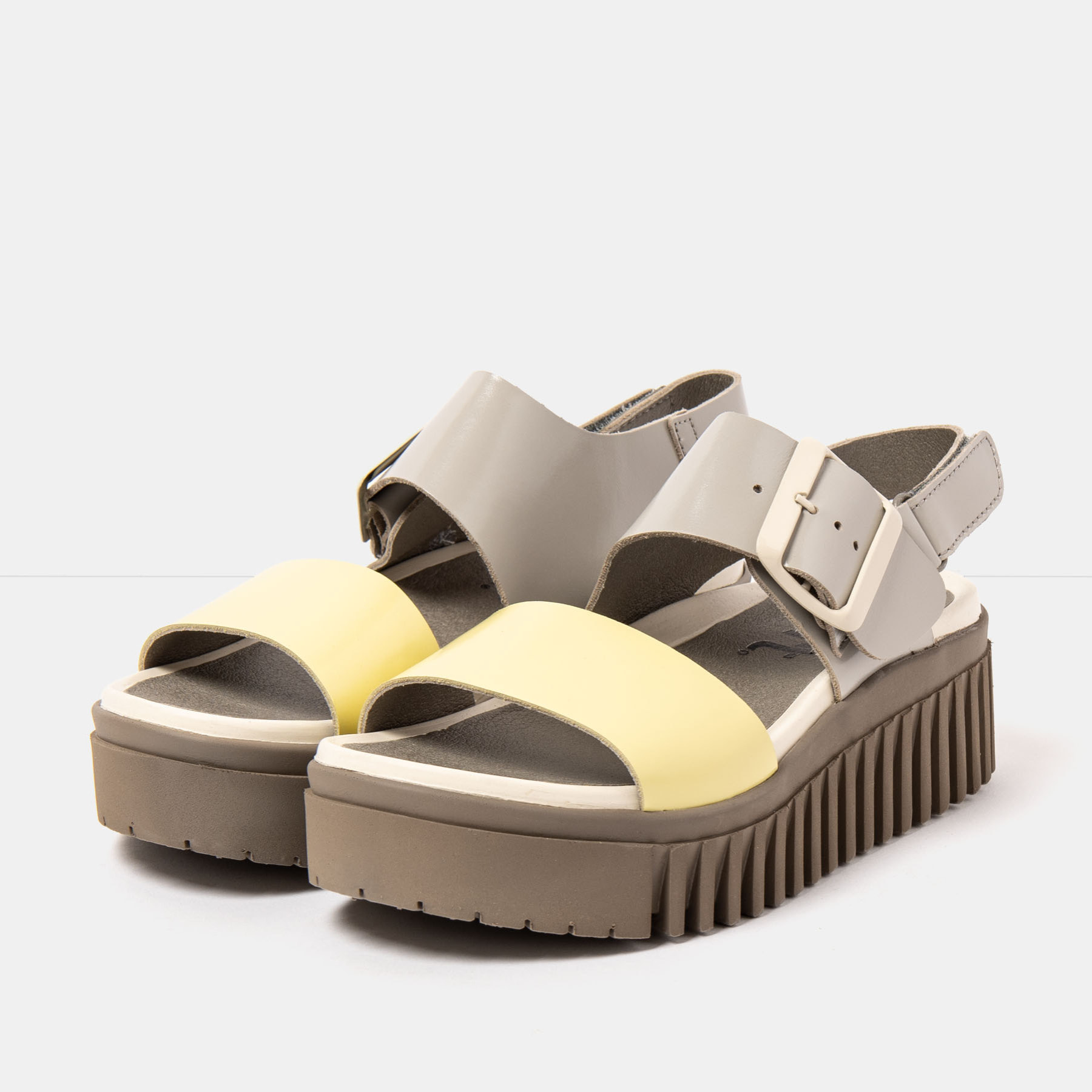 Sandalia de cuña 1578 MULTI CINDER-PALE YELLOW/BRIGHTON color Cinder-pale yellow