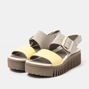 Sandalia de cuña 1578 MULTI CINDER-PALE YELLOW/BRIGHTON color Cinder-pale yellow