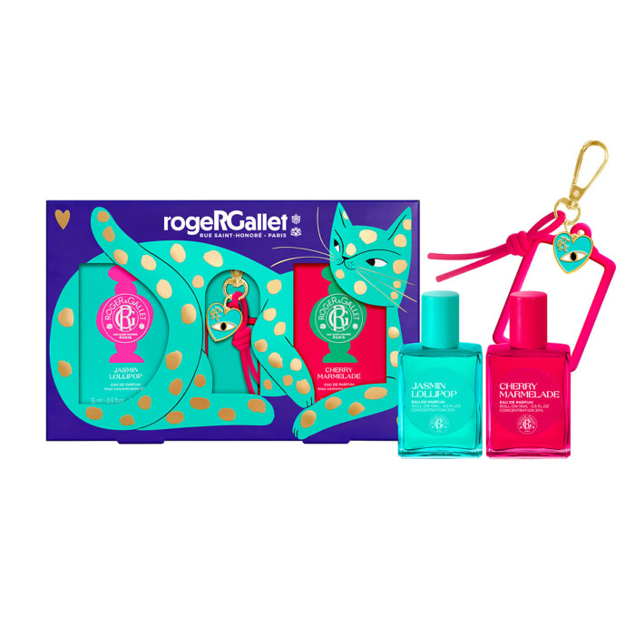 Jasmin Lollipop & Cherry Marmelade - Coffret Eau de Parfum Roll-On 2x15 ml + Charms