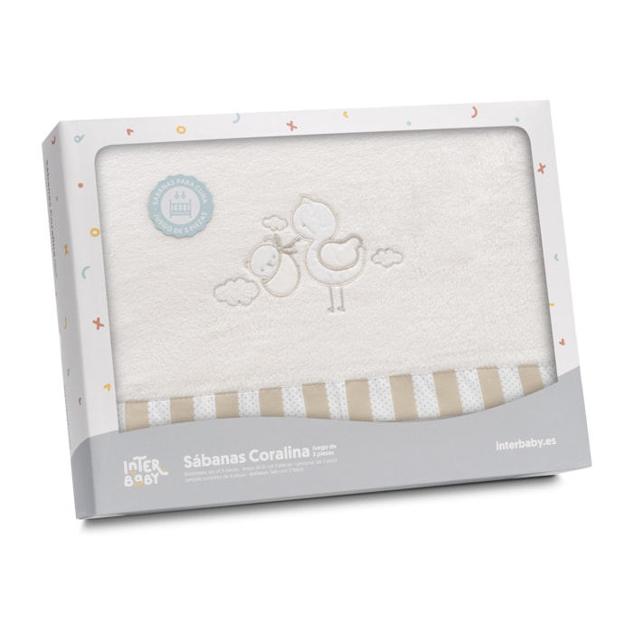 Triptico Coche Coralina Cigueña Oso Beig