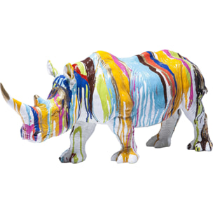 Déco rhino blanc coulées de peinture Kare Design