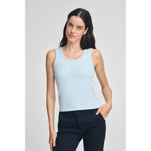 Camiseta azul claro de tirantes con bordado Rigby Go