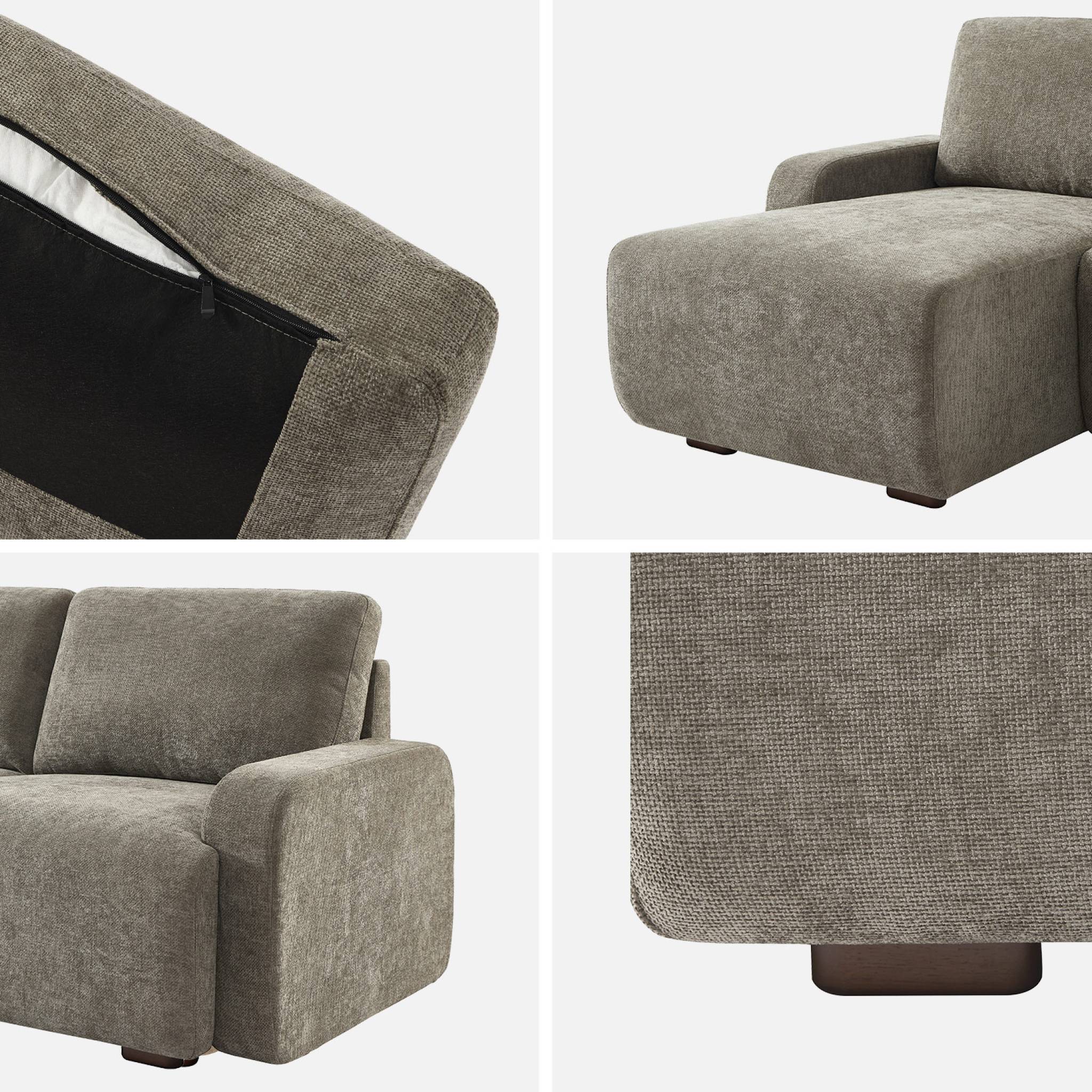 Canapé d'angle gauche 3 places tissu  DANY