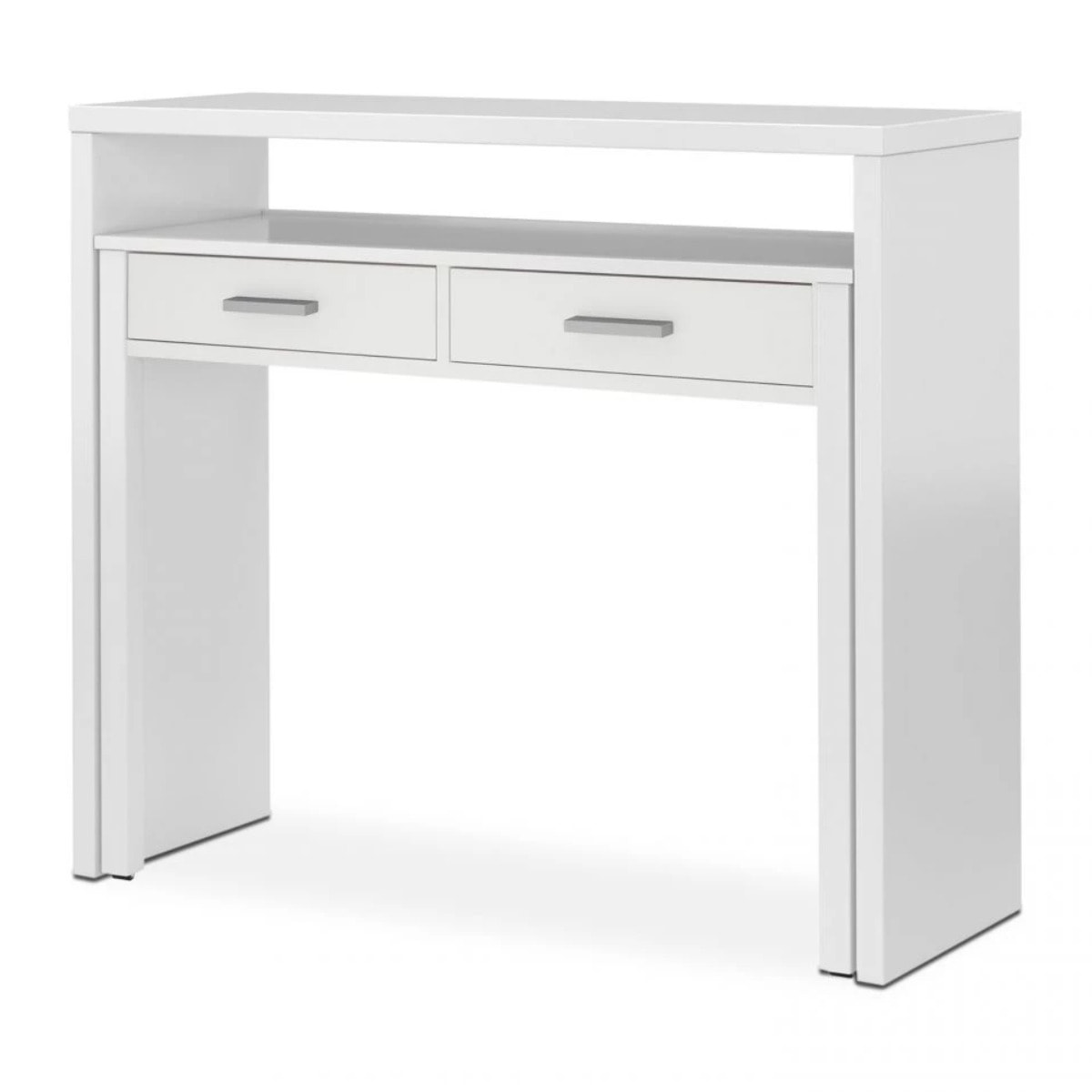 Mesa de escritorio extensible Zira Blanco Artik (Blanco Mate)