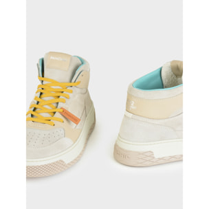 SNEAKER MID P02 UOMO IN SUEDE E PELLE NEBBIA