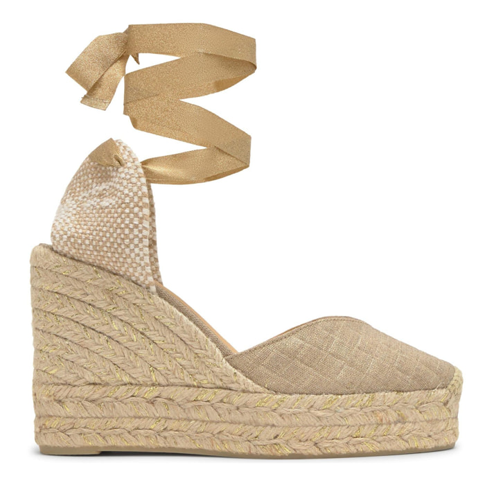 Alpargata cuña Chiara dorado mujer 11cm