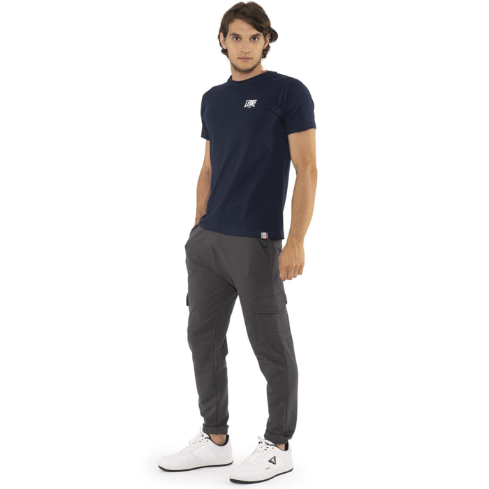 T-shirt da uomo in cotone elasticizzato a manica corta con logo piccolo "Basic"
