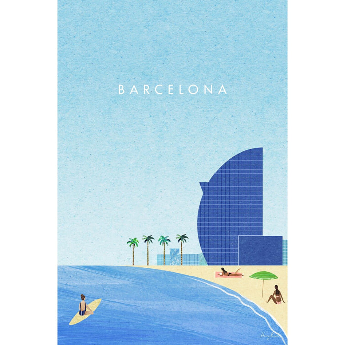Tableau ville barcelona ii  Toile imprimée