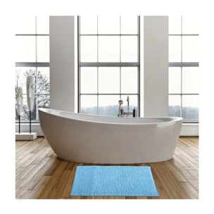 Tapis de bain Microfibre CHENILLE Bleu Ciel MSV