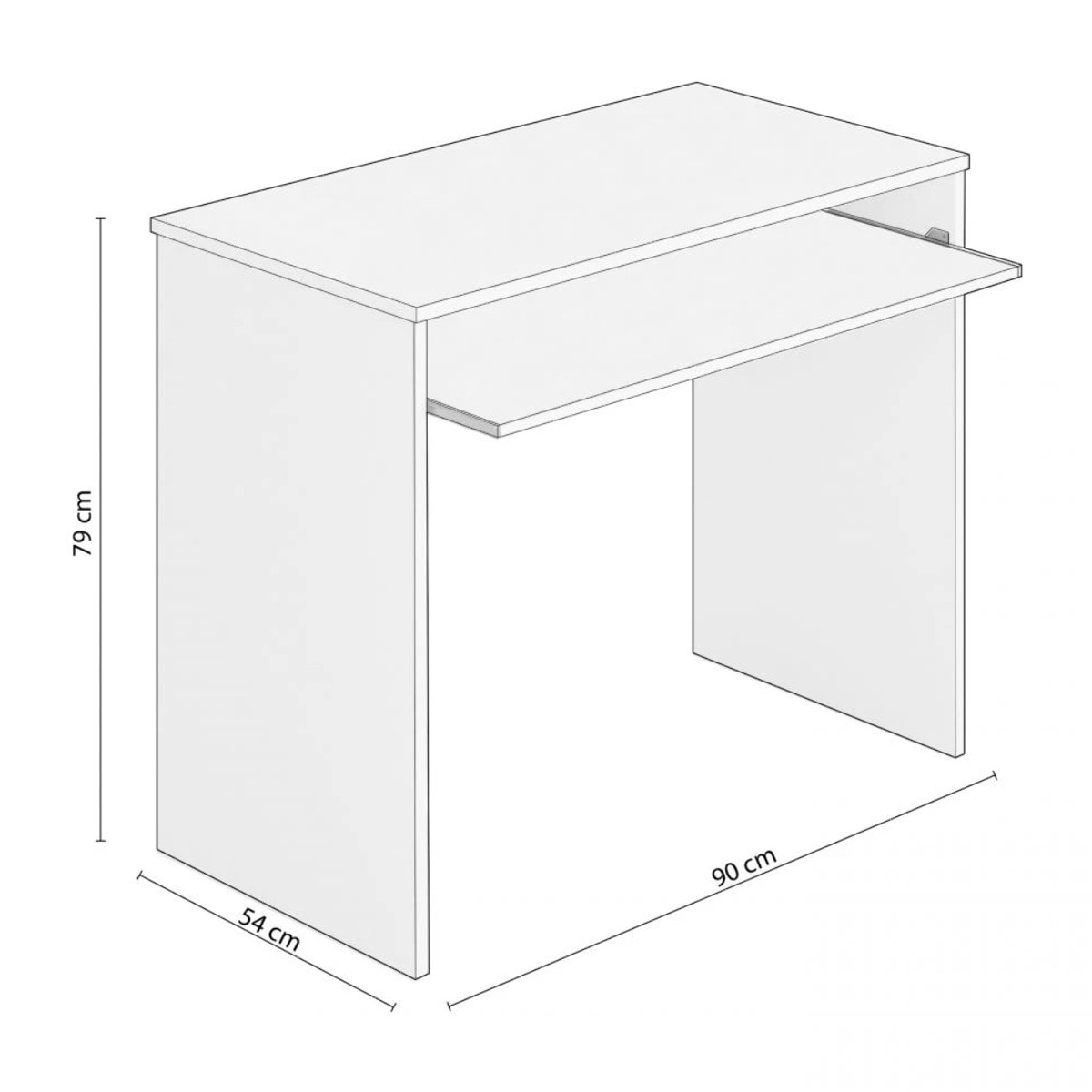 Mesa de escritorio compacta en blanco artik 90x54 cm Smile Blanco Artik (Blanco Mate)