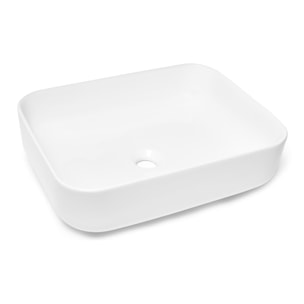 Vasque à poser Infinitio 50 x 39 x 13 cm, sans trop-plein, Blanc brillant (SATINF5039)