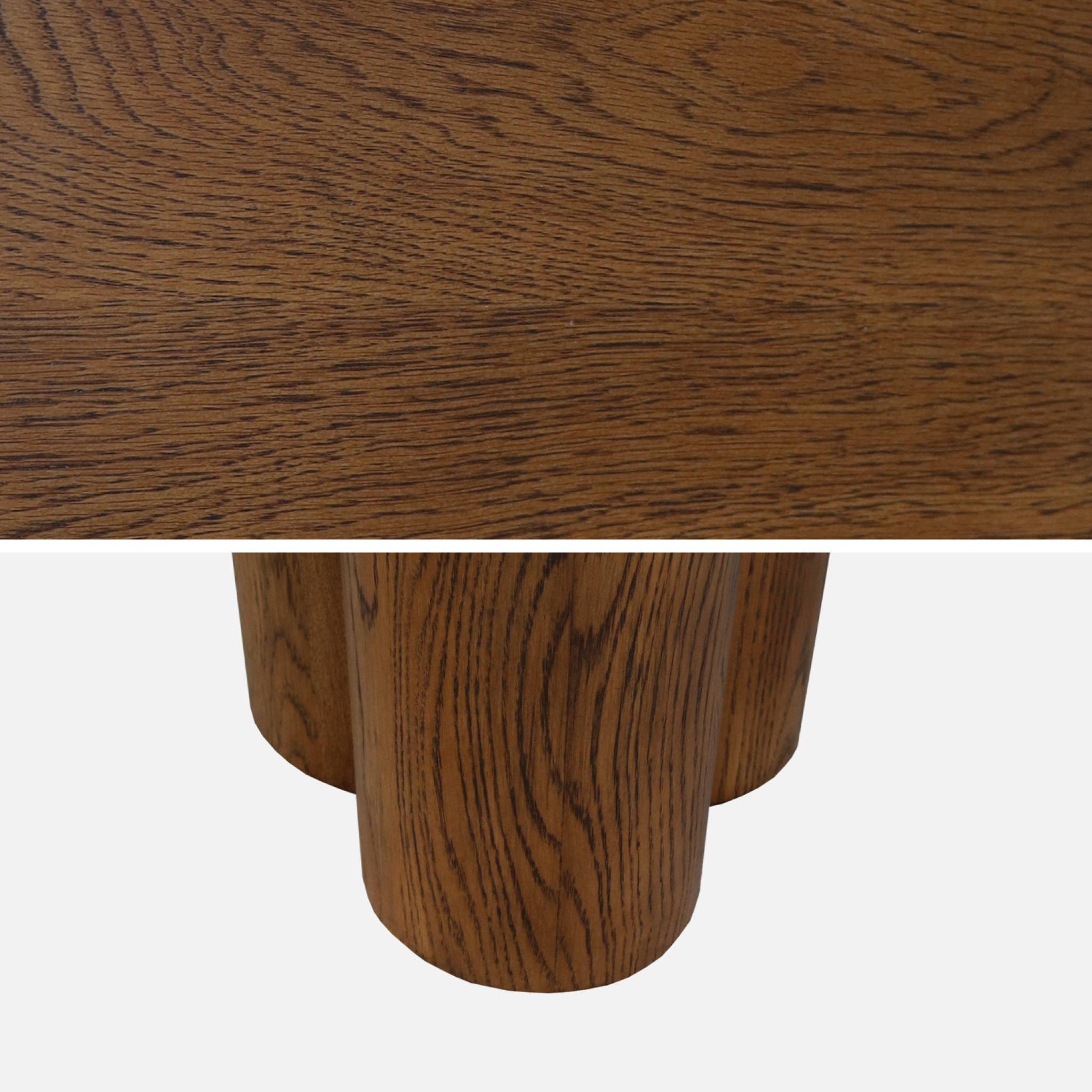 Table à manger ovale bois d'hévéa et placage chêne 8 places LEONORE