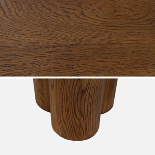 Table à manger ovale bois d'hévéa et placage chêne 8 places LEONORE