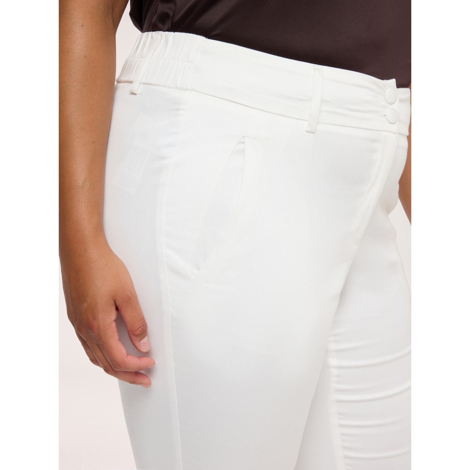Fiorella Rubino - Pantaloni New York in cotone stretch - Bianco