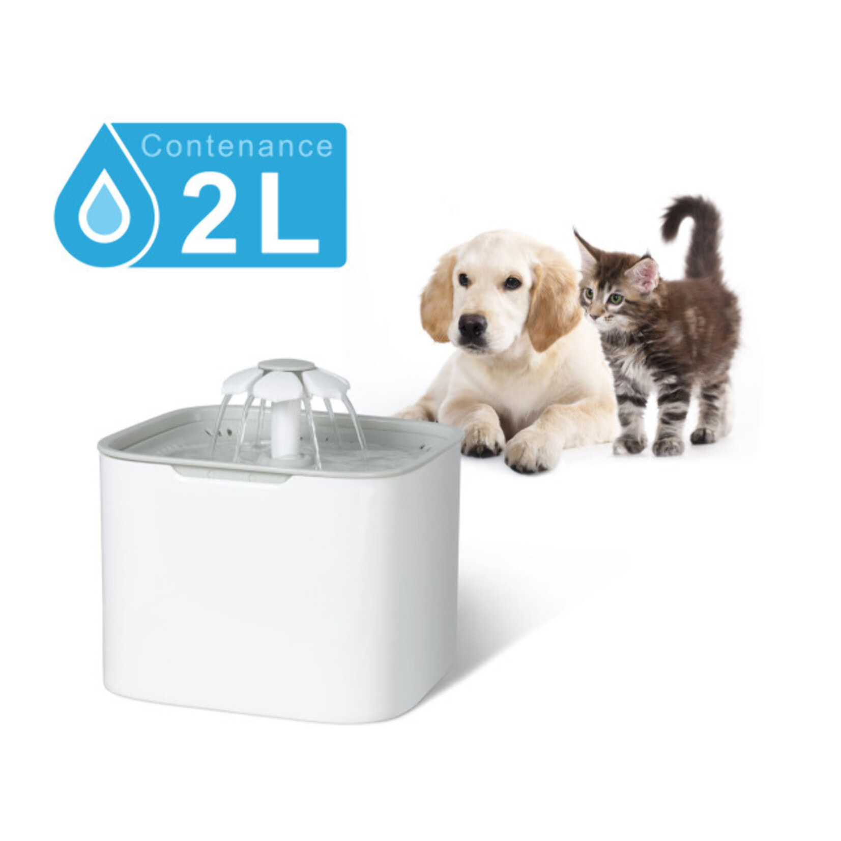 Fontaine à eau 2L pour chien et chat