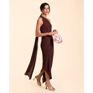 Vestido asimétrico con fular