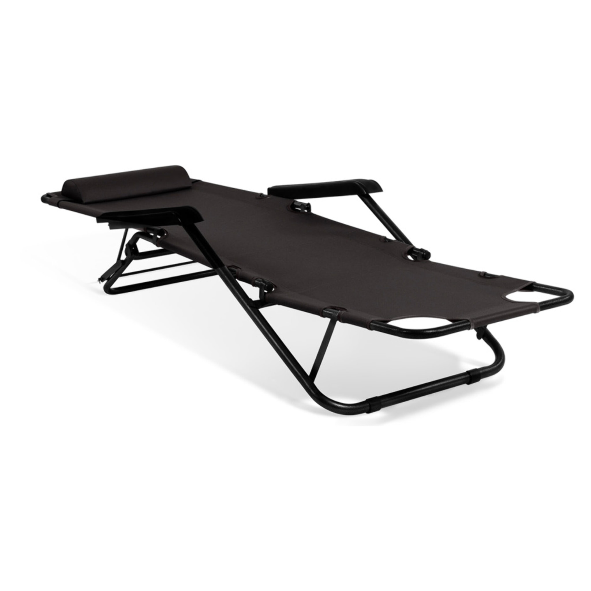 Fauteuils de jardin Relax double position noirs - lot de 2