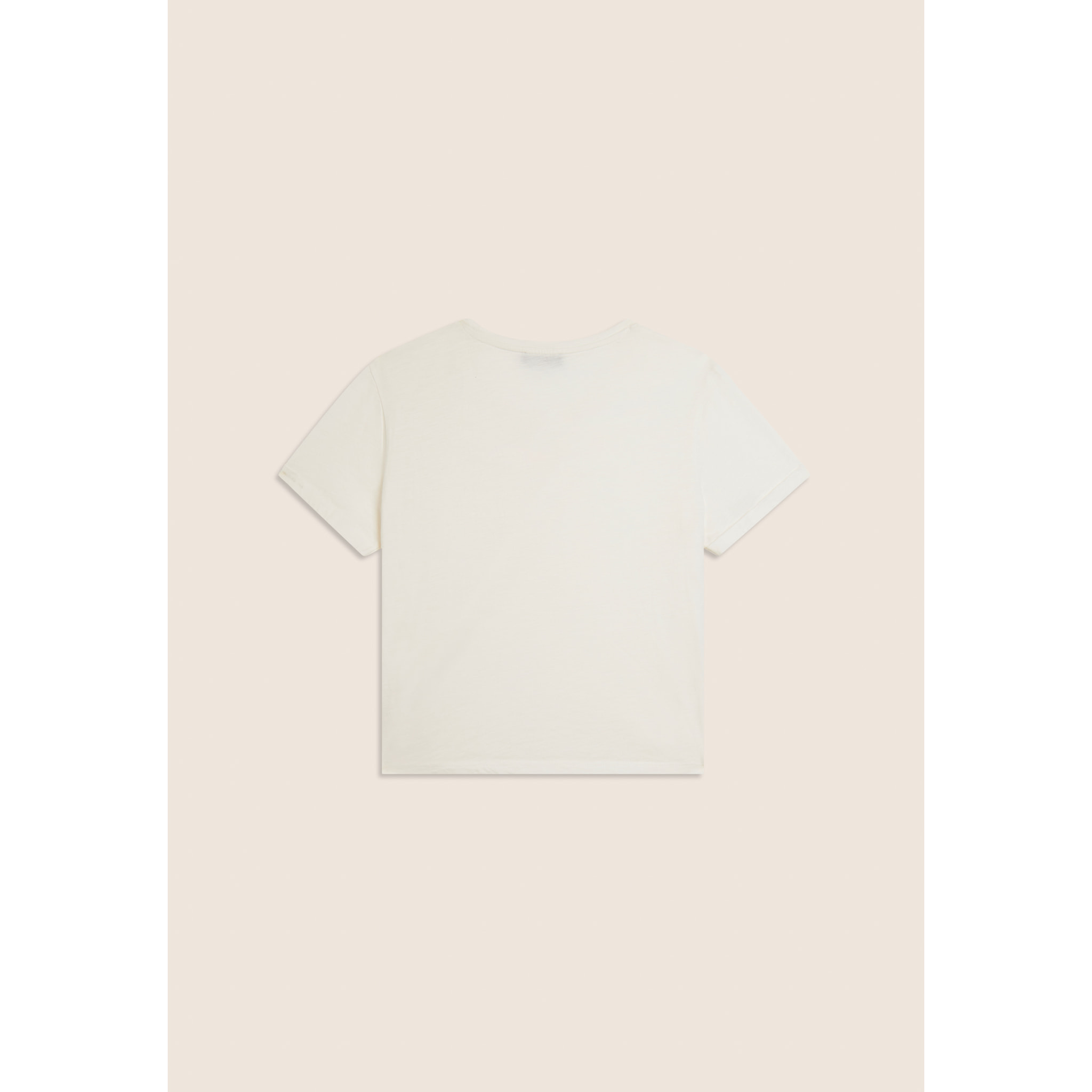 T-shirt cropped in jersey fiammato con risvolto sulle maniche