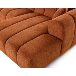 Curtis - canapé d'angle droit 4 places en tissu texturé - Terracotta
