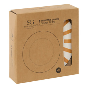 Lot de 6 assiettes plate Cheri jaune D26,8xH2,3cm