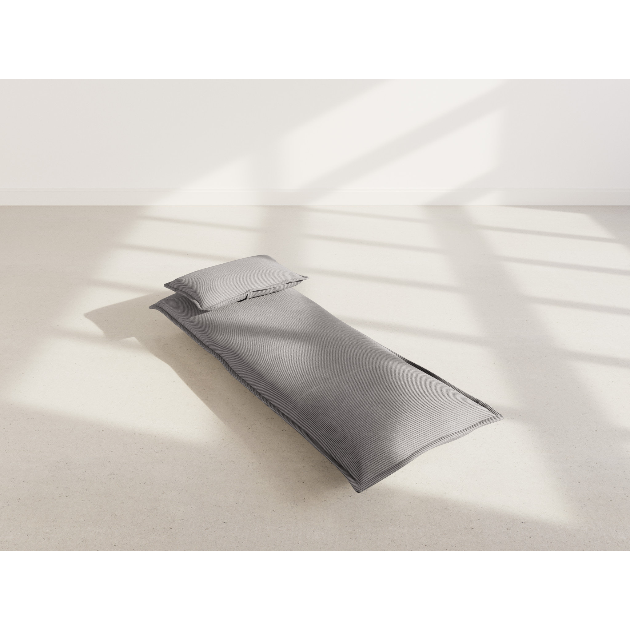 Candice - Banquette 1 place convertible clic-clac en velours côtelé - Gris foncé